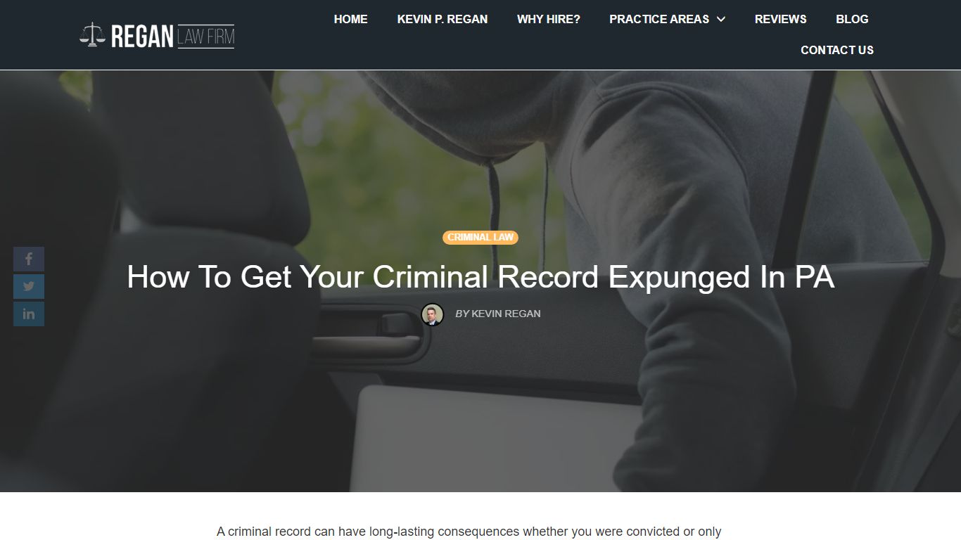 How To Get Your Criminal Record Expunged In PA - Regan Law Firm